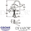 Grohe Concetto Single-Lever Sink Mixer Dimension
